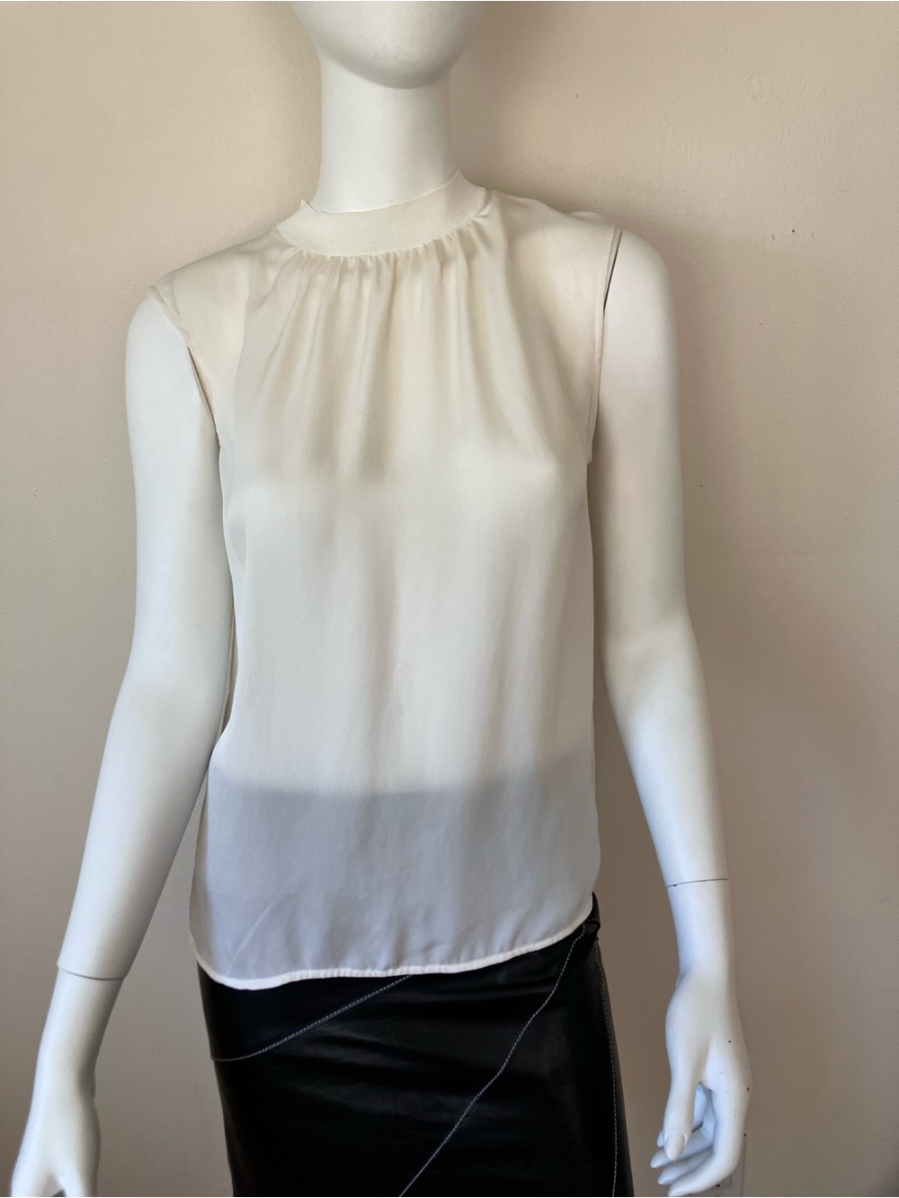 Vince Ivory Sleeveless High-Neck Camisole
